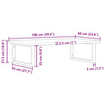 Basin Shelf Wall Mounted Steel and Solid Wood Beech 3302517