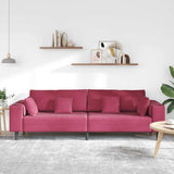 Sofa with Cushion Wine Red 250 x 77 x 76 cm Velvet 3335157