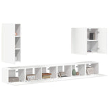 TV Wall Cabinet Set Wall-mounted 6 pcs White 3408943