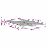 Bed Frame Brown 140 x 220 cm Solid Pine Wood 873130