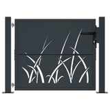 Garden Gate Anthracite 100x75 cm Steel Grass Design 153166