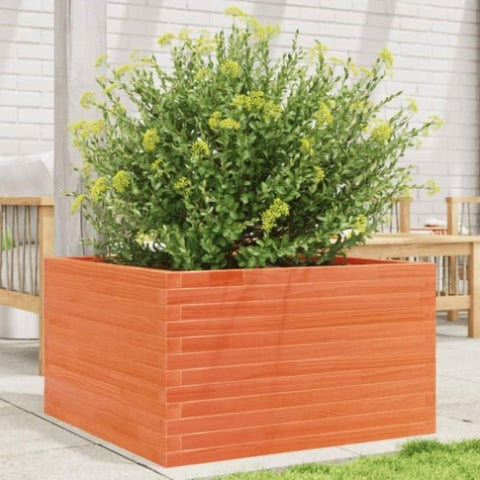 ZNTS Garden Planter Wax Brown 80x80x45.5 cm Solid Wood Pine 847260