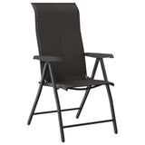 Folding Garden Chairs 8 pcs Black Coffee Poly Rattan 3270612