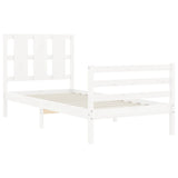 Bed Frame without Mattress White Single Solid Wood 3194082