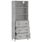 Highboard Concrete Grey 69.5x34x180 cm Engineered Wood 3189401