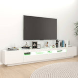 TV Cabinet with LED Lights White 260x35x40 cm 3081915