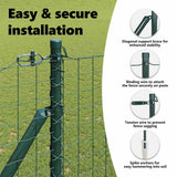 Ground Spike Fence Post 7 pcs Green Powder-Coated Steel 42004246