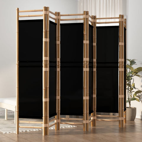 Folding 6-Panel Room Divider 240 cm Bamboo and Canvas 350630