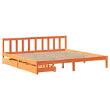 Bed Frame without Mattress Wax Brown 200x200 cm Solid Wood Pine 3301497