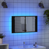 Bathroom Mirror Cabinet with Shelf Black Oak 80 x 12 x 45 cm 886228