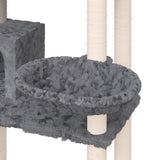 Cat Tree with Sisal Scratching Posts Dark Grey 131 cm 171605