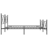 Metal Bed Frame without Mattress with Footboard Black 193x203cm 376526
