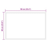 LED Bathroom Mirror Transparent 90 x 60 cm Tempered Glass 42045821