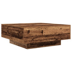 ZNTS Coffee Table with LED Lights Old Wood 80x80x31 cm 863000