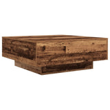 ZNTS Coffee Table with LED Lights Old Wood 80x80x31 cm 863000