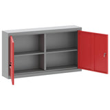 Tool Cabinet with Shelf with Lock Red and Grey 100 x 20 x 55 cm 4103472