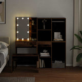 Dressing Table Set with LED Old Wood Engineered Wood 3329181