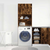 Washing Machine Cabinet Smoked Oak 64x24x190 cm Engineered Wood 859131