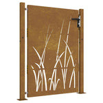 Garden Gate 105x130 cm Corten Steel Grass Design 153228