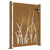 Garden Gate 105x130 cm Corten Steel Grass Design 153228