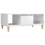 ZNTS Coffee Table High Gloss White 90x50x36,5 cm Engineered Wood 821062