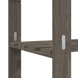 5-Tier Storage Rack Grey 80x38x170 cm Solid Wood Pine 373385