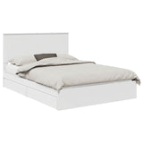 Storage Bed with Headboard White 150 x 200 cm Engineered Wood 3409538