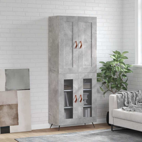 Highboard Concrete Grey 69.5x34x180 cm Engineered Wood 3199597