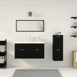 Bathroom Furniture Set 4 pcs Black Oak Engineered Wood 3334370