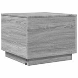 ZNTS Coffee Table with LED Lights Grey Sonoma 50x50x40 cm 839873