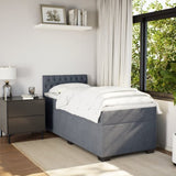 Box Spring Bed with Mattress Dark Grey 90x190 cm Velvet 3286193