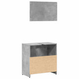 Bathroom Cabinet with Mirror Concrete Grey Engineered Wood 856041