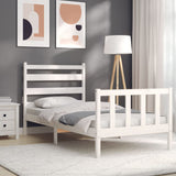 Bed Frame without Mattress White 100x200 cm Solid Wood Pine 3192027