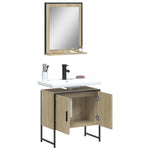 ZNTS 2 Piece Bathroom Cabinet Set Sonoma Oak Engineered Wood 3214335