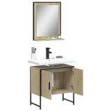 ZNTS 2 Piece Bathroom Cabinet Set Sonoma Oak Engineered Wood 3214335