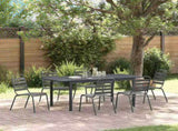 Garden Dining Set 7 pcs Anthracite Powder-coated Steel 3378816