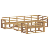 Outdoor Sofa Set 9 pcs White Solid Acacia Wood 3387843
