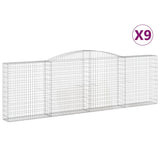 Arched Gabion Baskets 9 pcs 400x30x120/140 cm Galvanised Iron 3146886