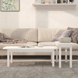 ZNTS 2 Piece Coffee Table Set White Solid Wood Pine 822363