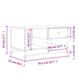 ZNTS Coffee Table Smoked Oak 85.5x51x45 cm Engineered Wood 835341