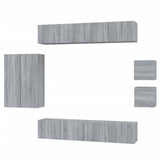 ZNTS 8 Piece TV Cabinet Set Grey Sonoma Engineered Wood 3114492