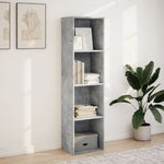 ZNTS Bookcase Concrete Grey 40x30x152 cm Engineered Wood 857879