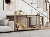 Dog Crate Furniture with Sliding Door for XL Dogs, Brown T3398P349637