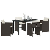 Garden Dining Set 5 pcs Brown Poly Rattan 3380698