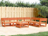 Garden Sofa Set Wax brown Solid pine wood Regular Modular 3217017