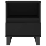 ZNTS Bedside Cabinet Black 40x35x50 cm Engineered Wood 830638