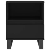 ZNTS Bedside Cabinet Black 40x35x50 cm Engineered Wood 830638