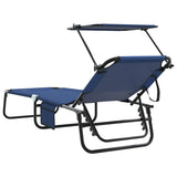 Folding Sun Lounger Folding 2 pcs Blue 190 x 57 x 81 cm Oxford 42003134