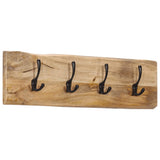 Wall-mounted Coat Rack with 4 Hooks Solid Wood Mango 358957