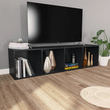 Book Cabinet/TV Cabinet Black 36x30x143 cm Engineered Wood 800145